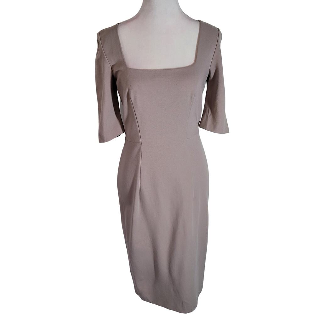 Les Copains Size 40‎ US M Pastel Purple Square Neck Bodycon Jersey Stretch Dress